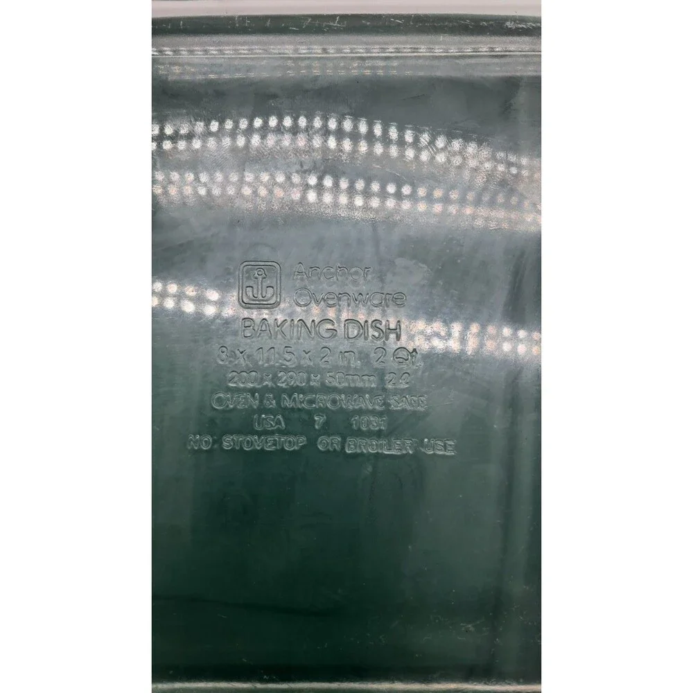 Vtg Anchor Hocking 2 Qt Glass Ovenware Casserole Baking Dish 8x11.5x2 With Lid